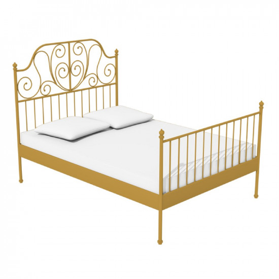 هيكل سرير تصميم ايكيا 120x200 ذهبي
