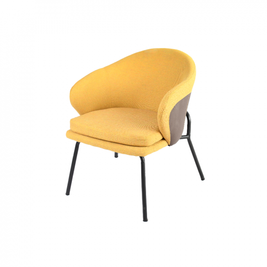 كرسي قماش أصفر