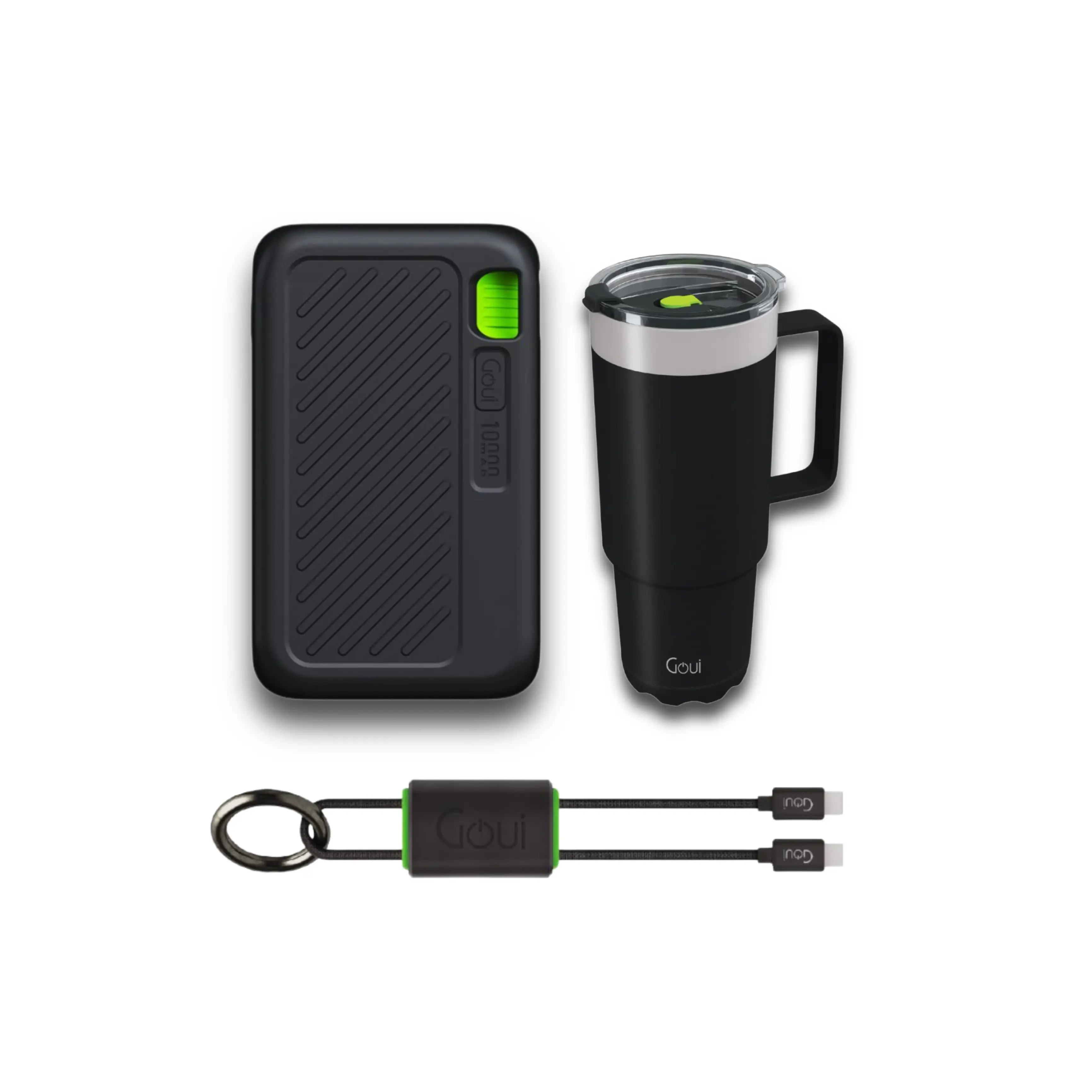 ​Goui Daily Bundle featuring singi 10000 mAh, Lock cable, and Mug Lines