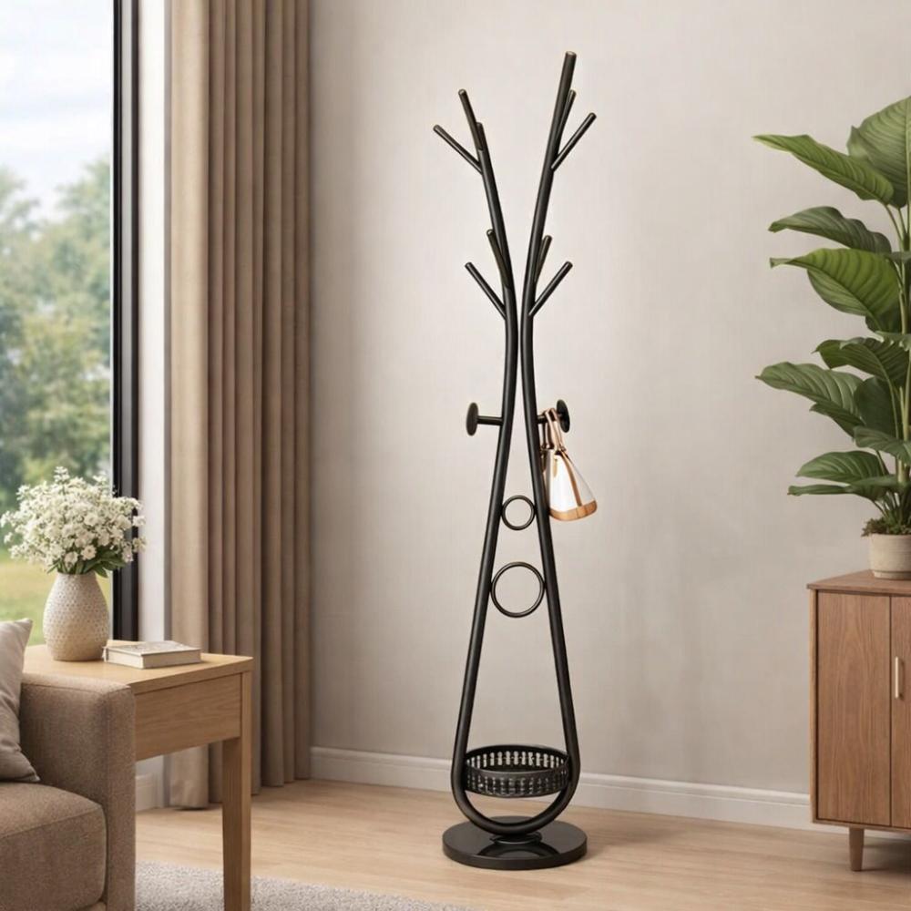 شماعة ملابس معدنية بقاعدة برف عملي ارتفاع 170 سم – Metal Clothes Rack