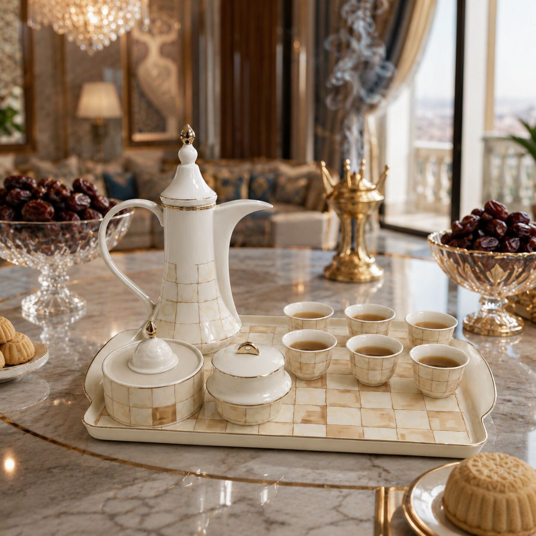 طقم العيد المتكامل للضيافة العربية  10 قطع – – Complete Eid Arabic Hos