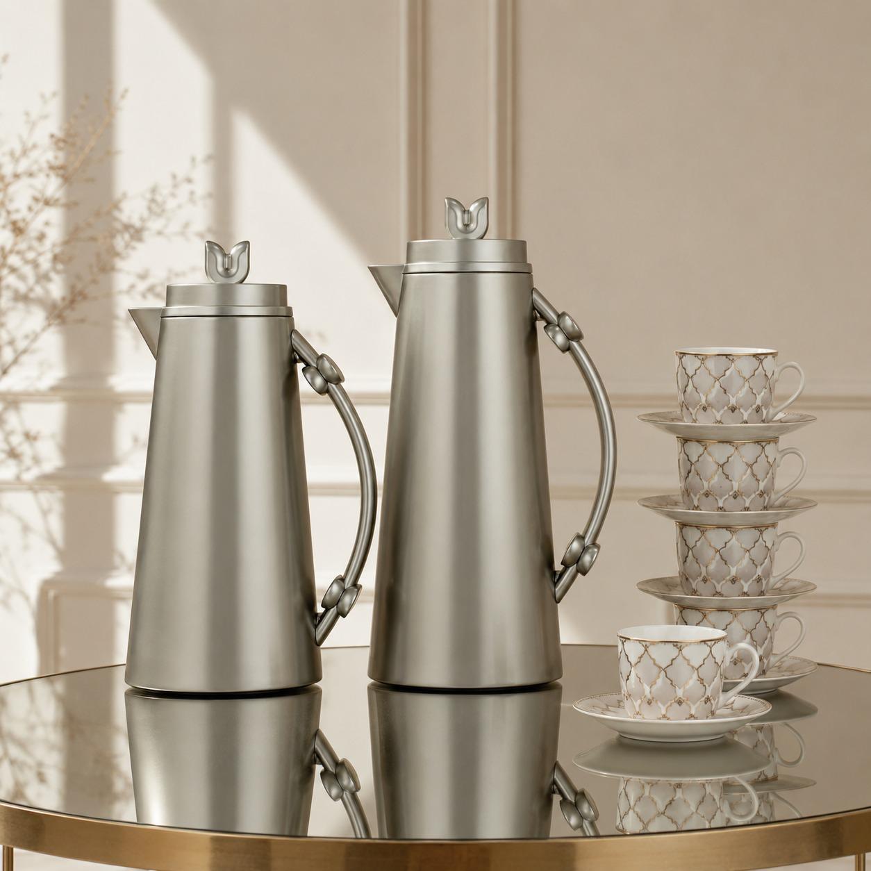 طقم ترامس شامبين مطفي فاخر 1+1 لتر للعيد – Luxury Eid Thermos Set – Ch