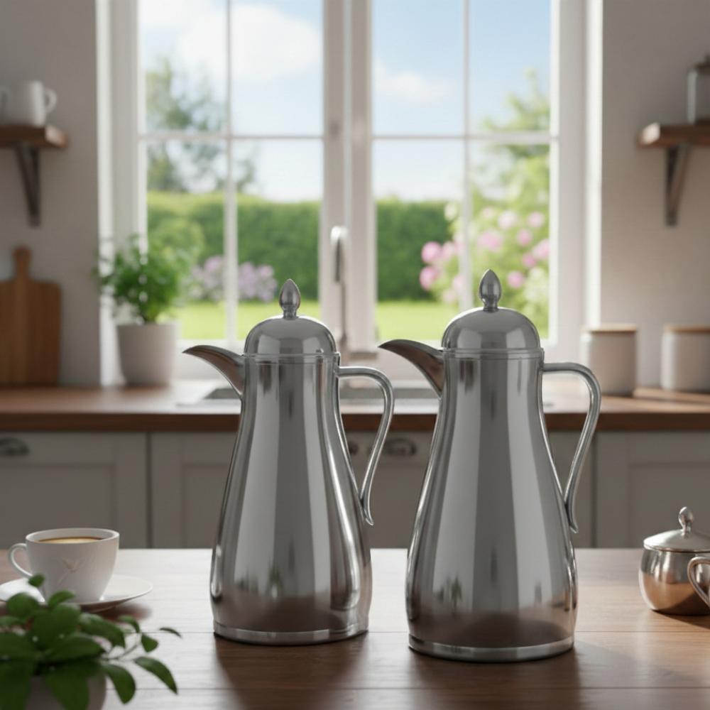 طقم 2 ترمس غزال حافظ للحرارة بتصميم عصري – Tea & Coffee Thermos Set