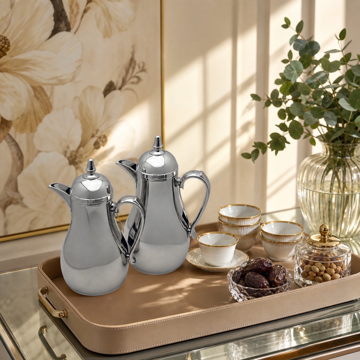 طقم ترامس قهوة وشاي فضي مطفي – Tea & Coffee Thermos Set - Matte Silver