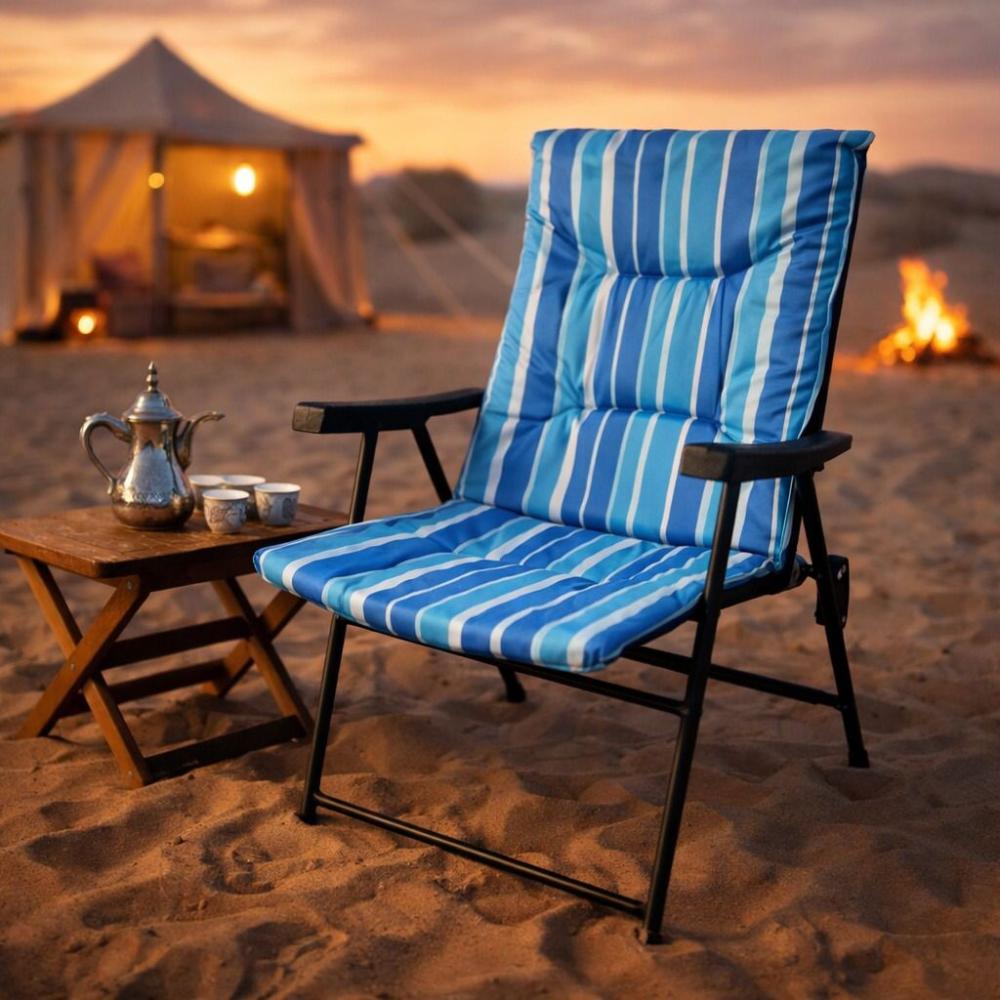 كرسي تخييم قابل للطي - لون ازرق - تصميم مثالي للرحلات – Modern Chair