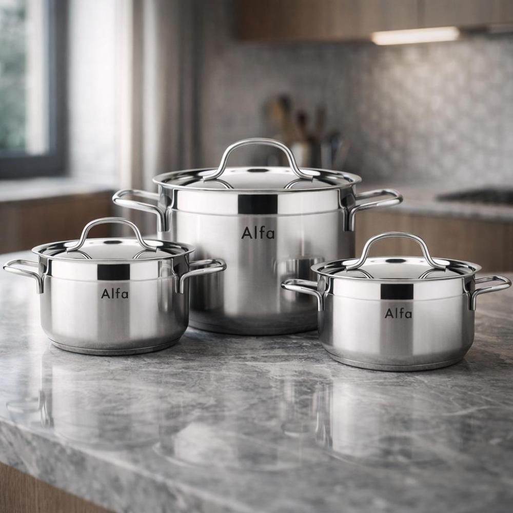 طقم قدور ستانلس ستيل 6 قطع - للمطبخ العصري صنع تركي – Stainless Steel 