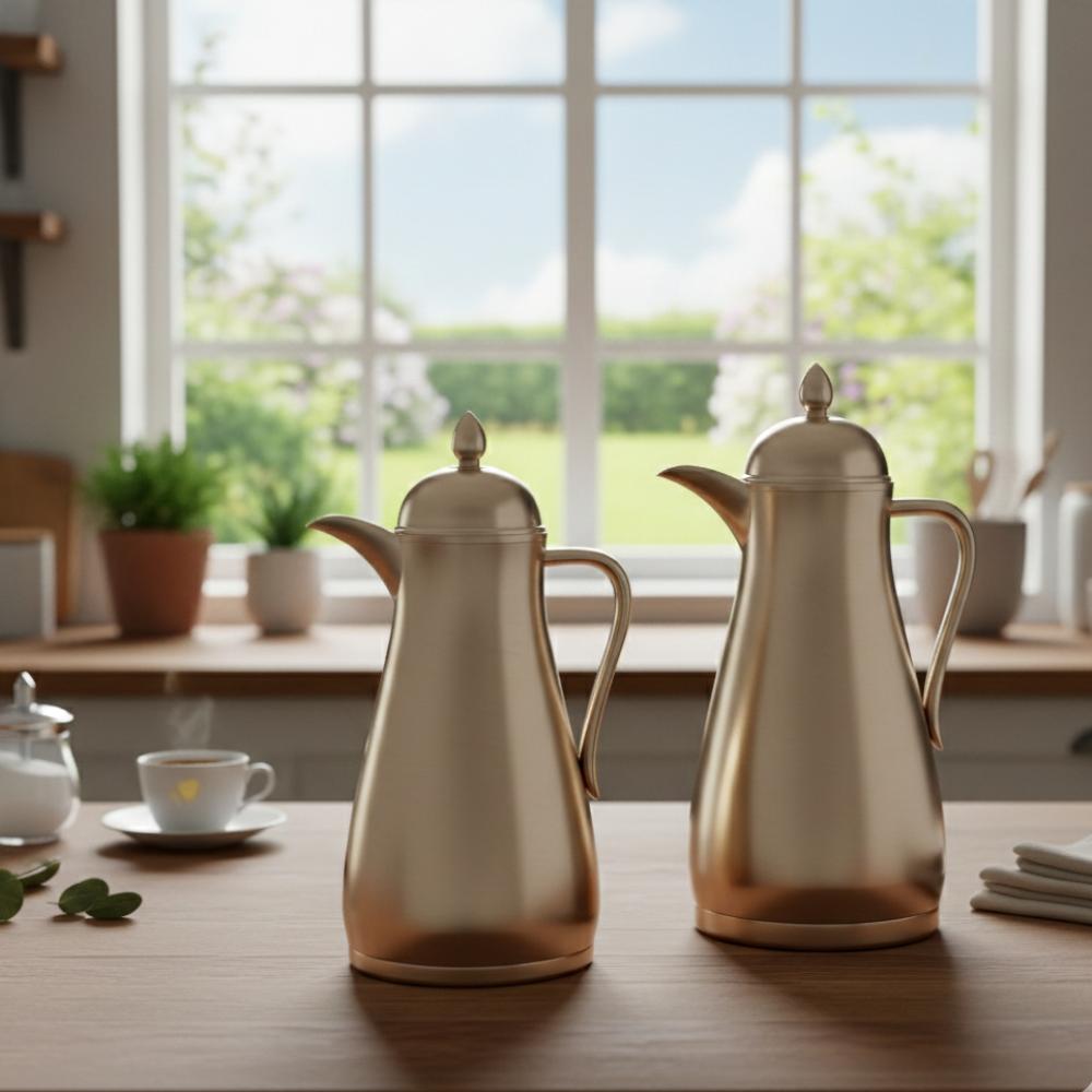 طقم 2 ترمس غزال حافظ للحرارة بتصميم عصري – Tea & Coffee Thermos Set