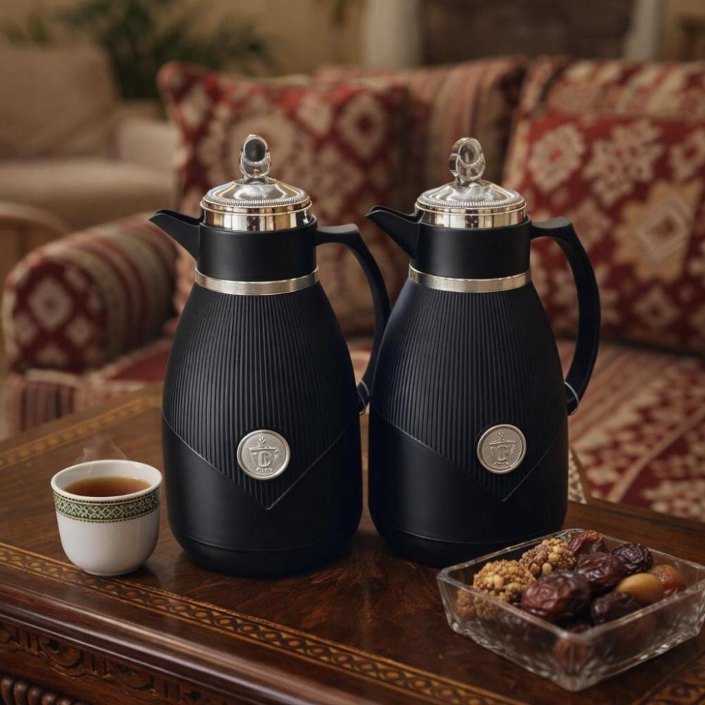 طقم ترامس شاي و قهوة باللون الاسود 2 قطعة – Tea & Coffee Thermos Set