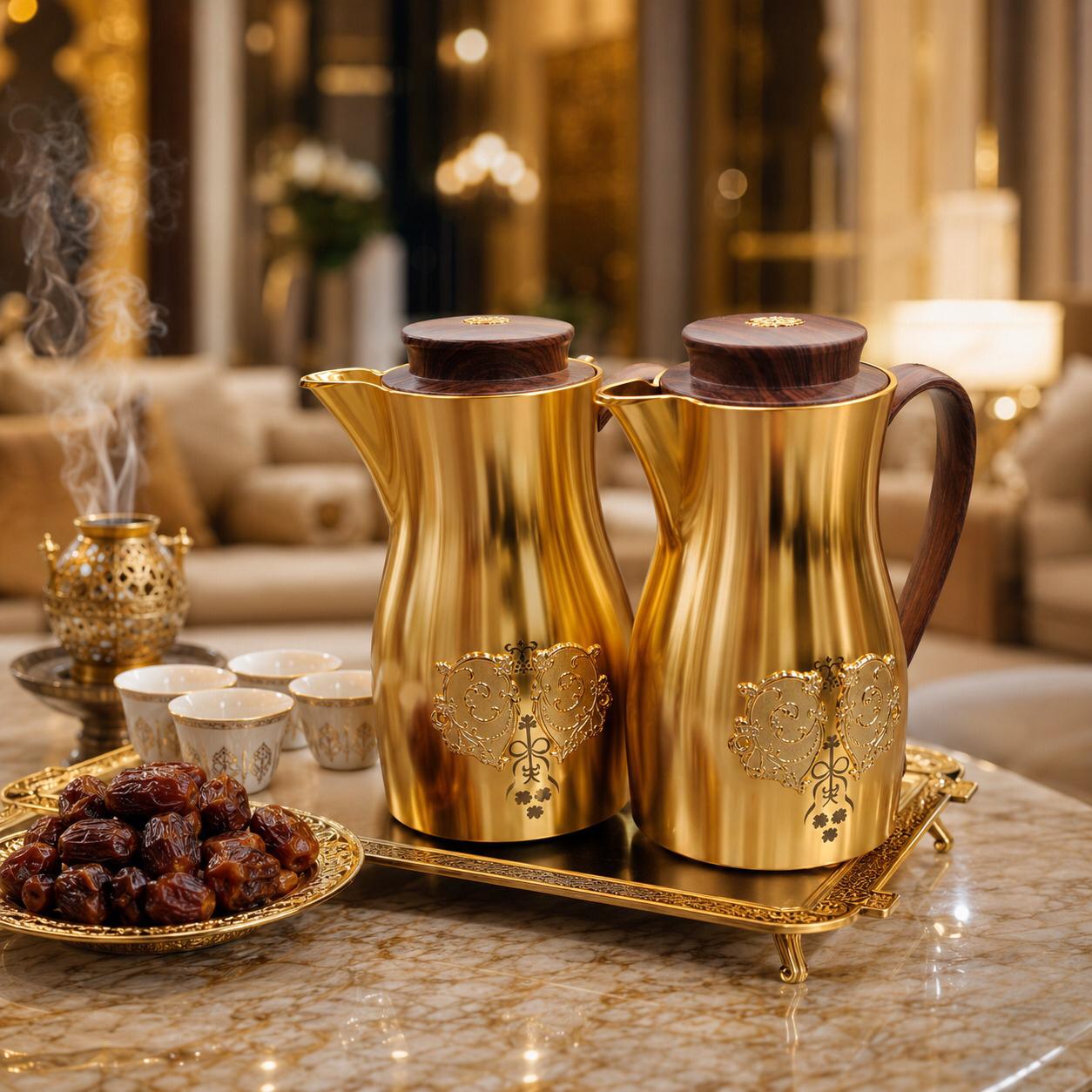 طقم ترامس أوركيد فاخر – ذهبي – 1.0 لتر لكل قطعة | لافيرا هوم – Orchid 