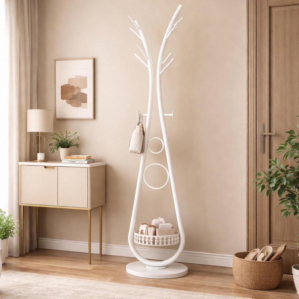 شماعة ملابس معدنية بقاعدة برف عملي ارتفاع 170 سم – Metal Clothes Rack