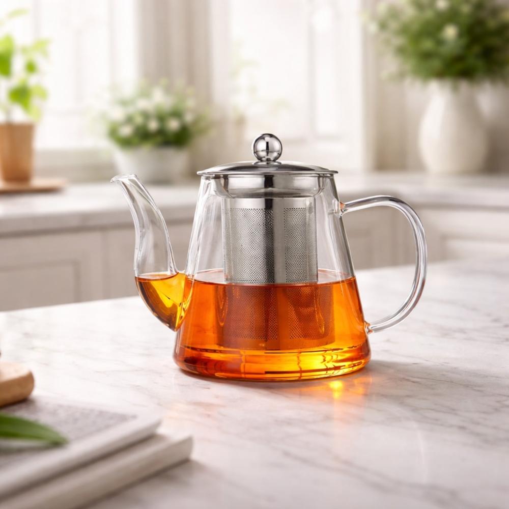 براد شاي زجاج شفاف - أحجام مختلفة - تصميم عملي – Tea & Coffee Thermos