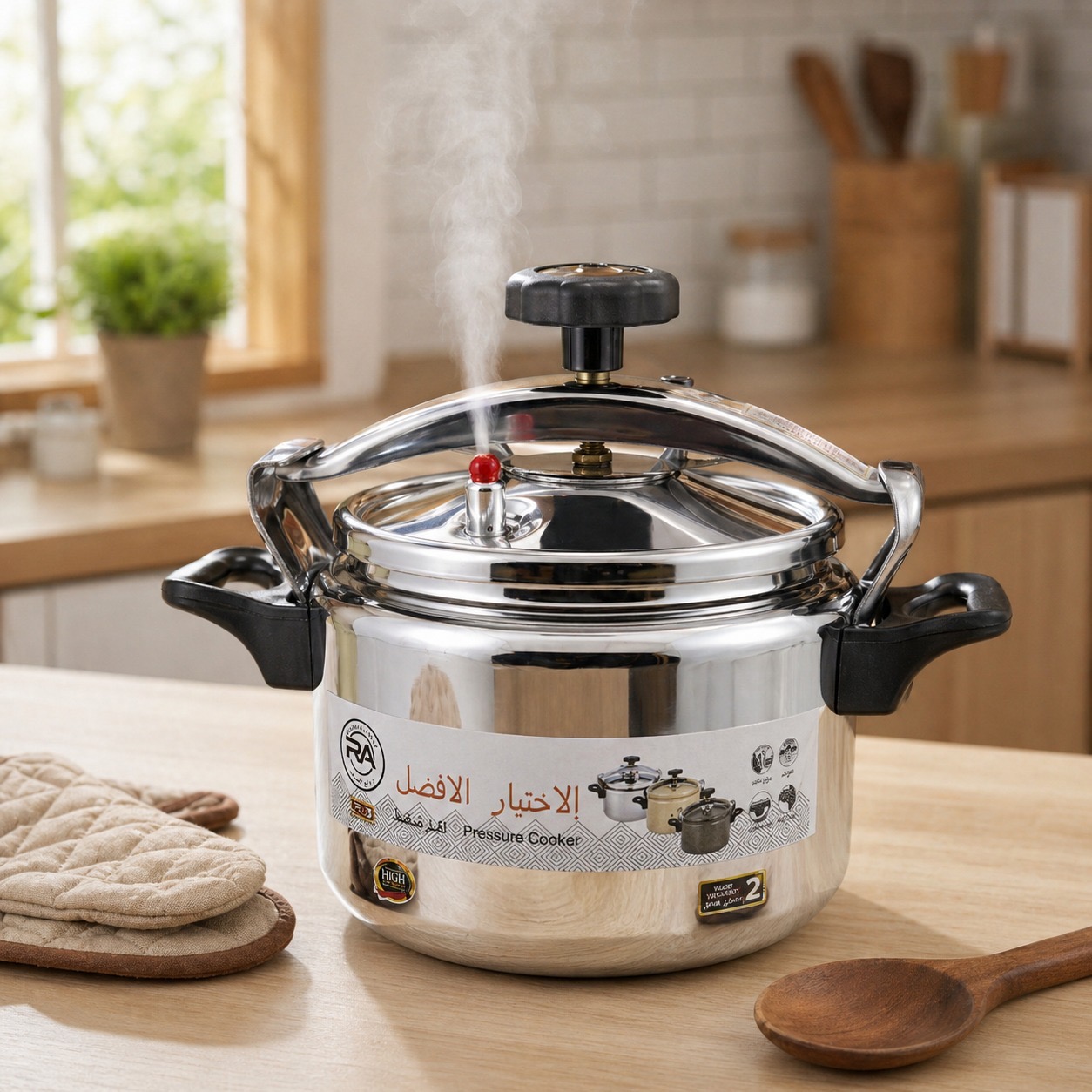قدر ضغط ألومنيوم 5 لتر 22 سم OKAE – Aluminium Pressure Cooker