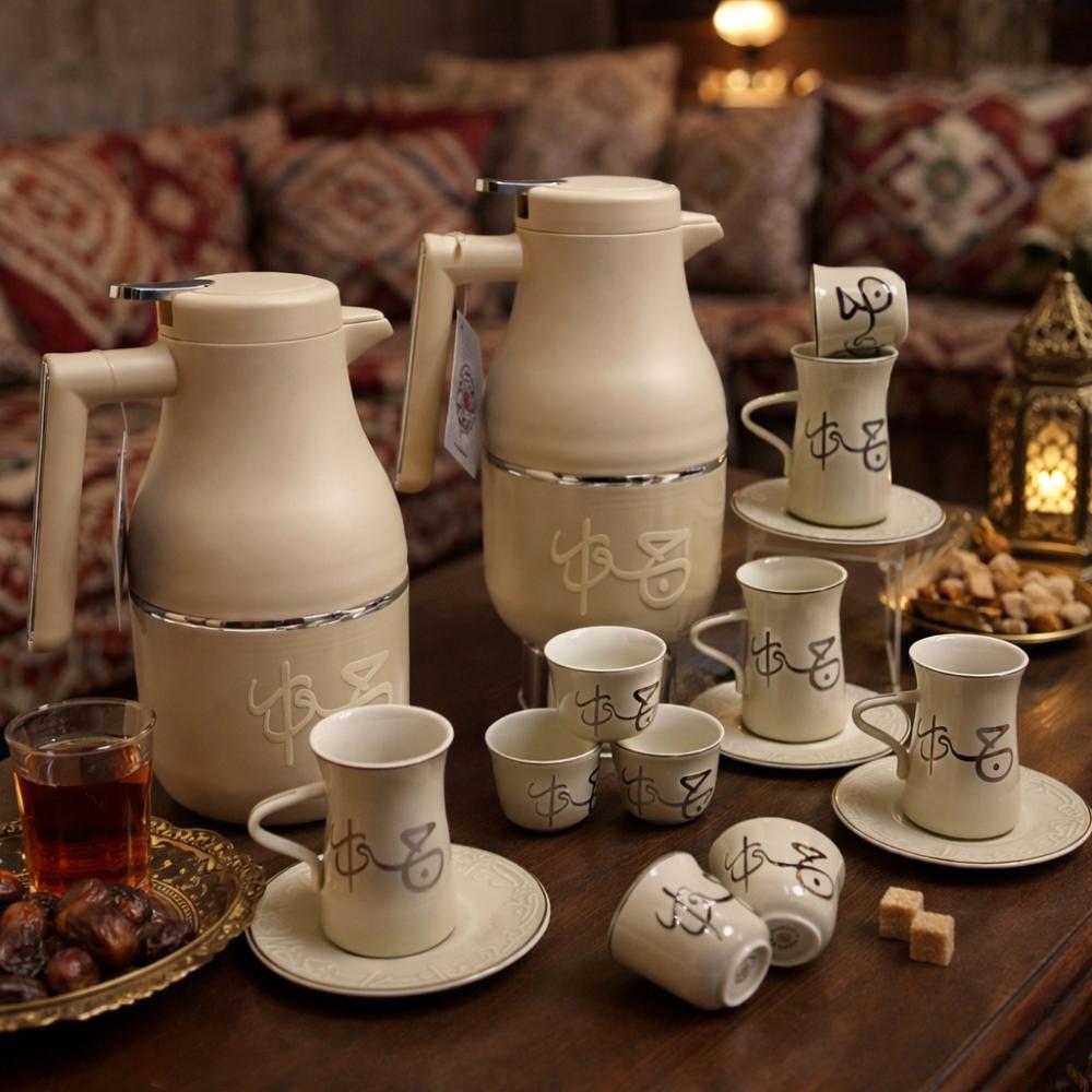 طقم شاي وقهوة - 20 قطعة - يناسب المجالس والتجمعات العائلية – Porcelain