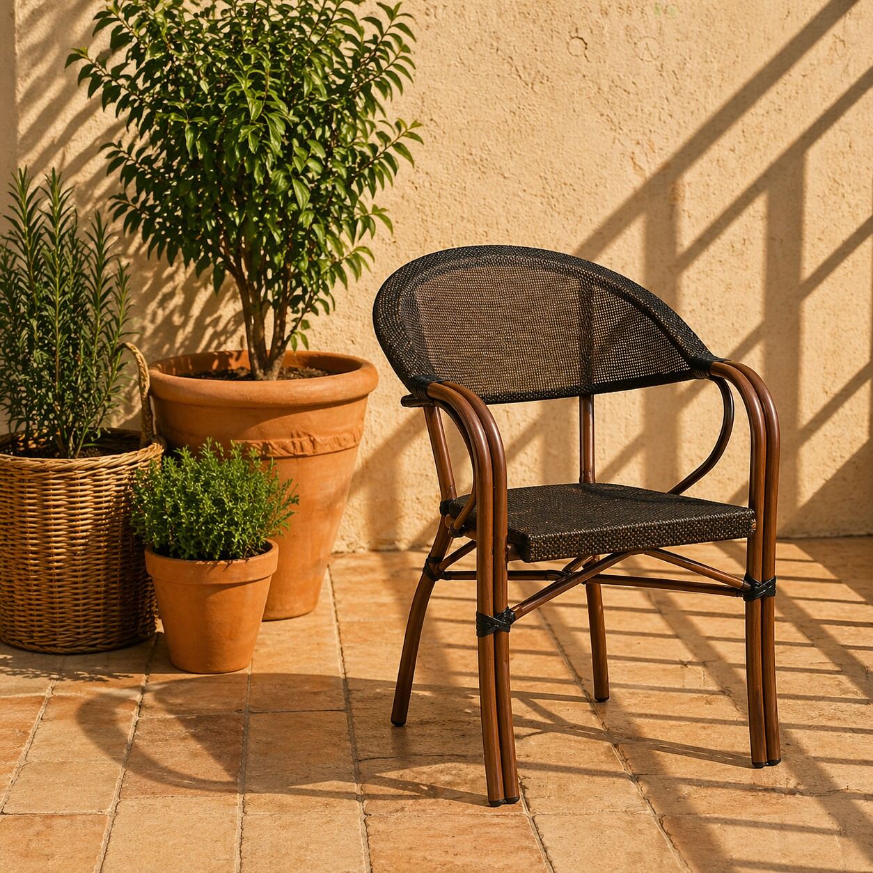 كرسي خارجي - بني كوفي – Outdoor Chair - Brown