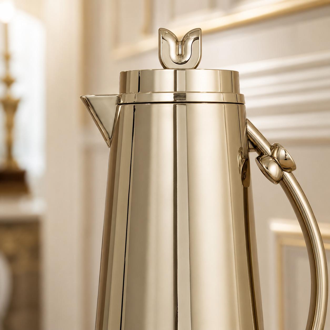 طقم ترامس فضي دافئ لامع فاخر 1+1 لتر للعيد – Luxury Eid Thermos Set – 