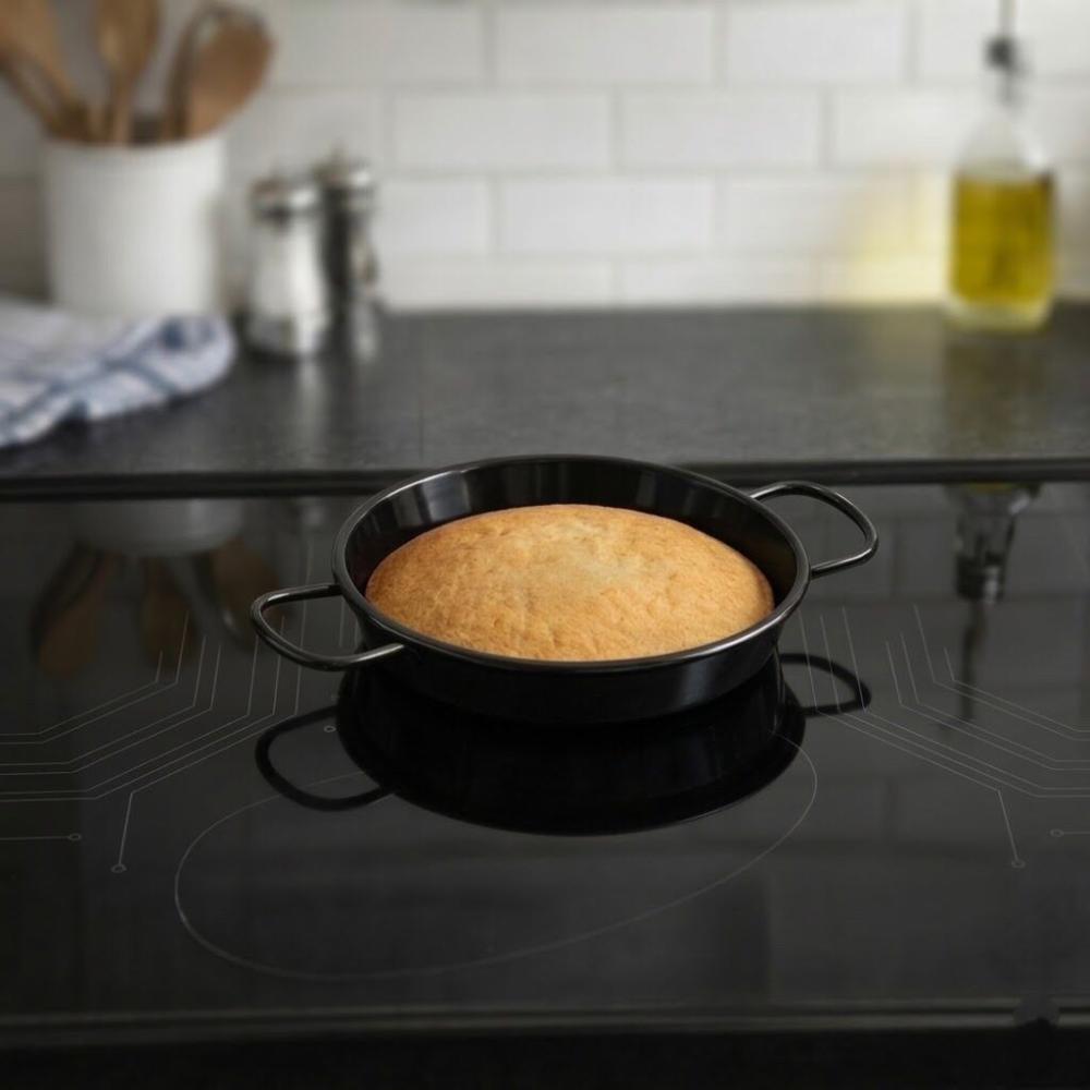 قالب كيك دائري بيد - لون أسود - مانع للالتصاق – Non-Stick Cake Mold - 