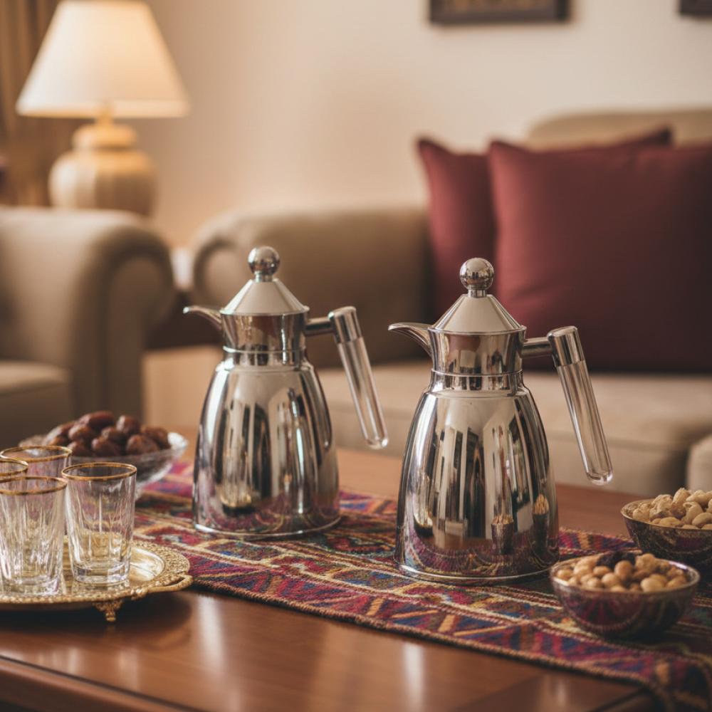 طقم٢ ترمس شاي وقهوة - ١ لتر - خامات متينة – Tea & Coffee Thermos