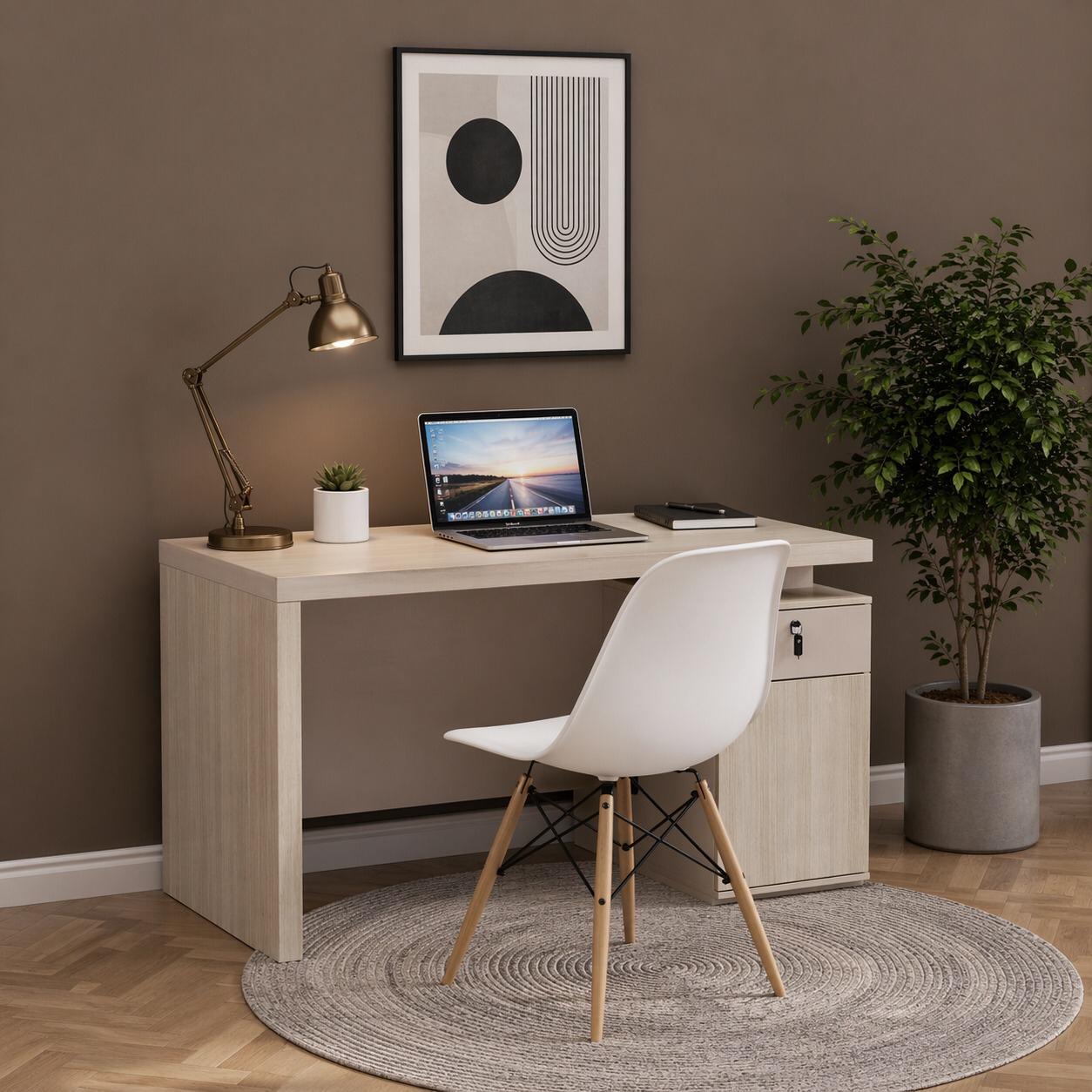 مكتب مكتبي عصري الطول 140 سم × العرض 70 سم × الارتفاع 75 – Modern Wood