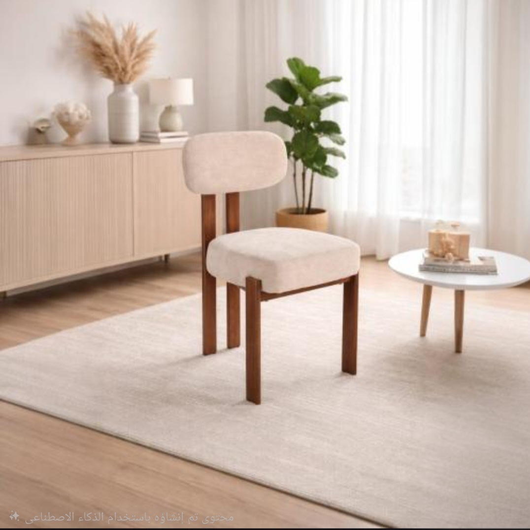 كرسي بلون بيج مع بني قطعة أثاث عصرية تجمع بين البساطة – Modern Chair -
