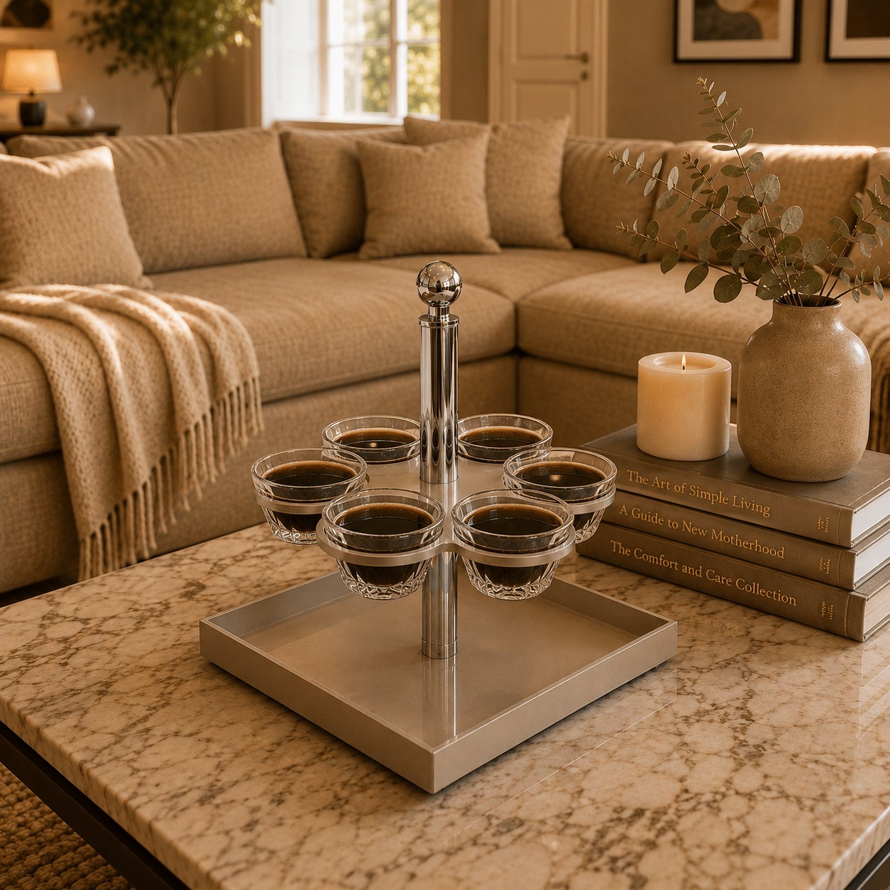 شياله تقديم قهوة فاخر بتصميم عصري أنيق – Luxury Coffee Serving Stand –