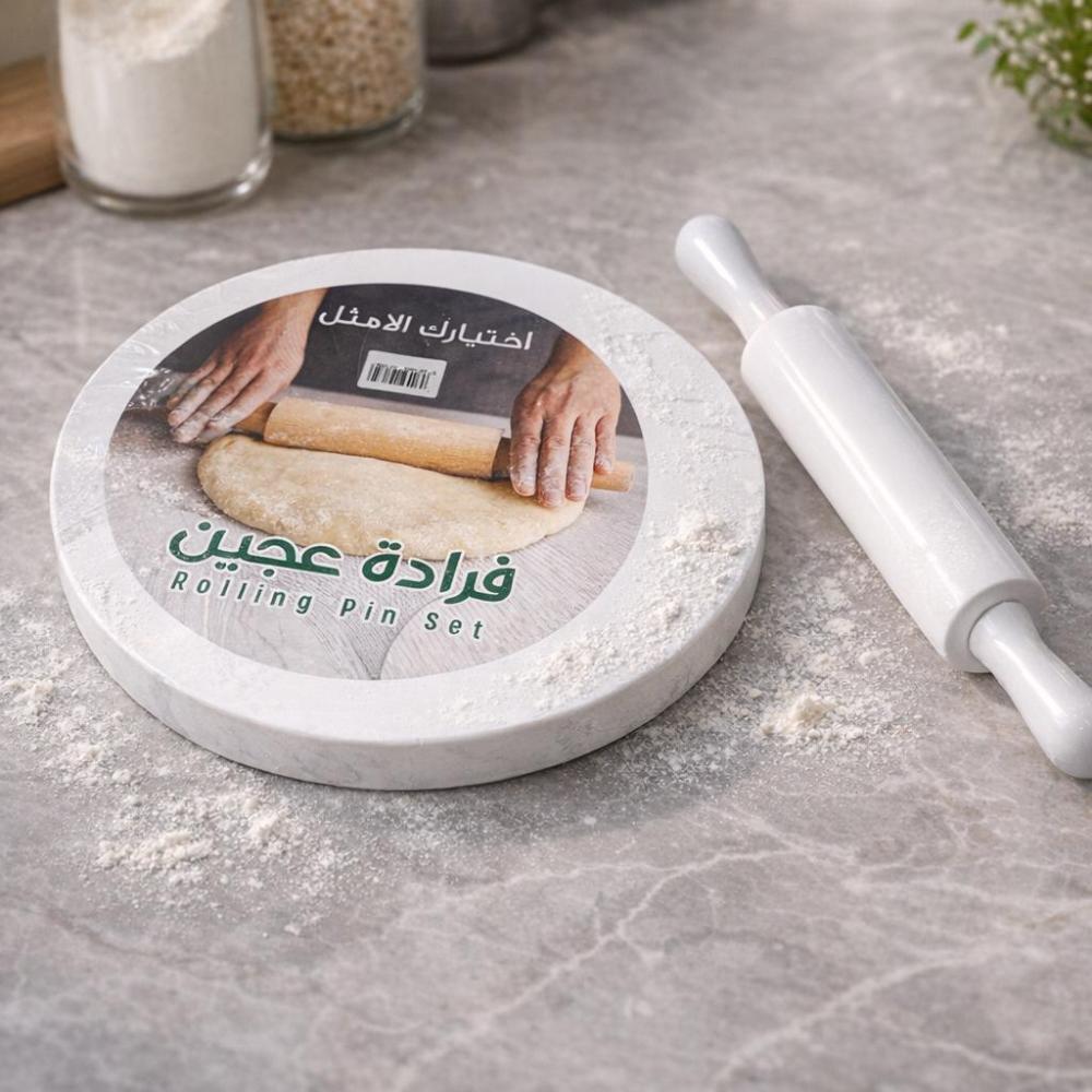 فرادة ولوح خشب لفرد العجين – مجموعة أدوات مطبخ للخبز – Rolling Pin & W
