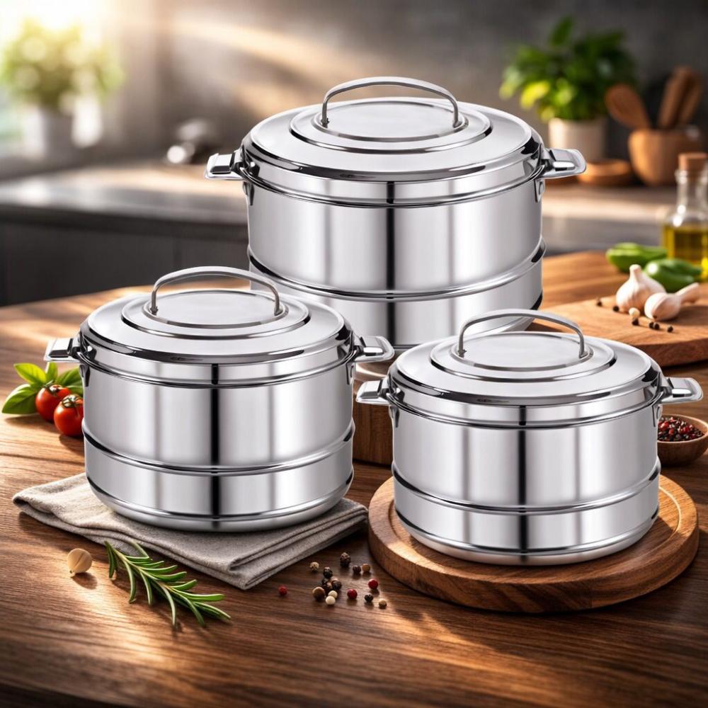 طقم حافظات طعام ستانلس ستيل 3 قطع - عالية الجودة – Indian Stainless Fo