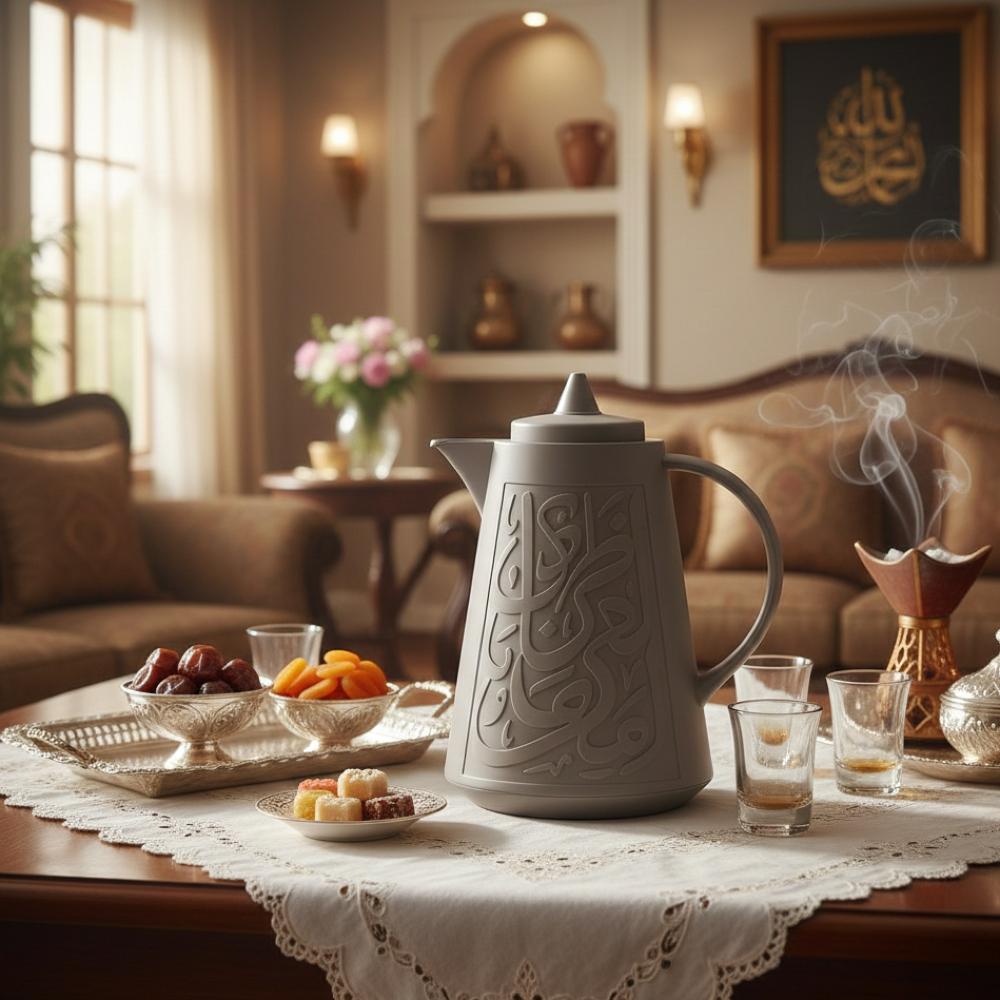 ترمس قهوة وشاي - تصميم عصري بنقوش مميزة – 1 لتر – Tea & Coffee Thermos
