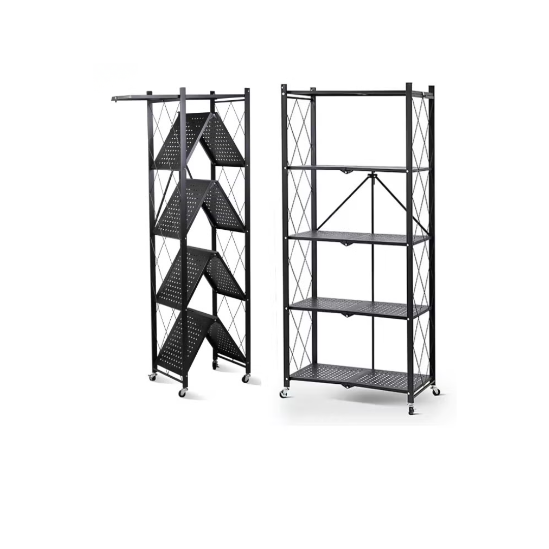 رف مطبخ حديد 5 أدوار قابل للطي – تصميم عملي وأنيق للمساحات ال – 5-Tier