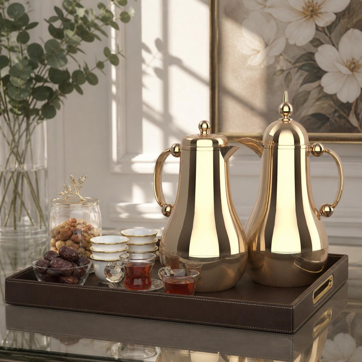 طقم ترامس ذهبي فاخر – فخامة تفرض حضورها من أول نظرة – Tea & Coffee The