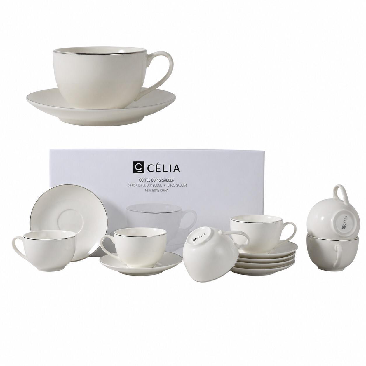 طقم أكواب قهوة 200 مل يتميز بتصميم كلاسيكي وأنيق. – Porcelain Coffee C
