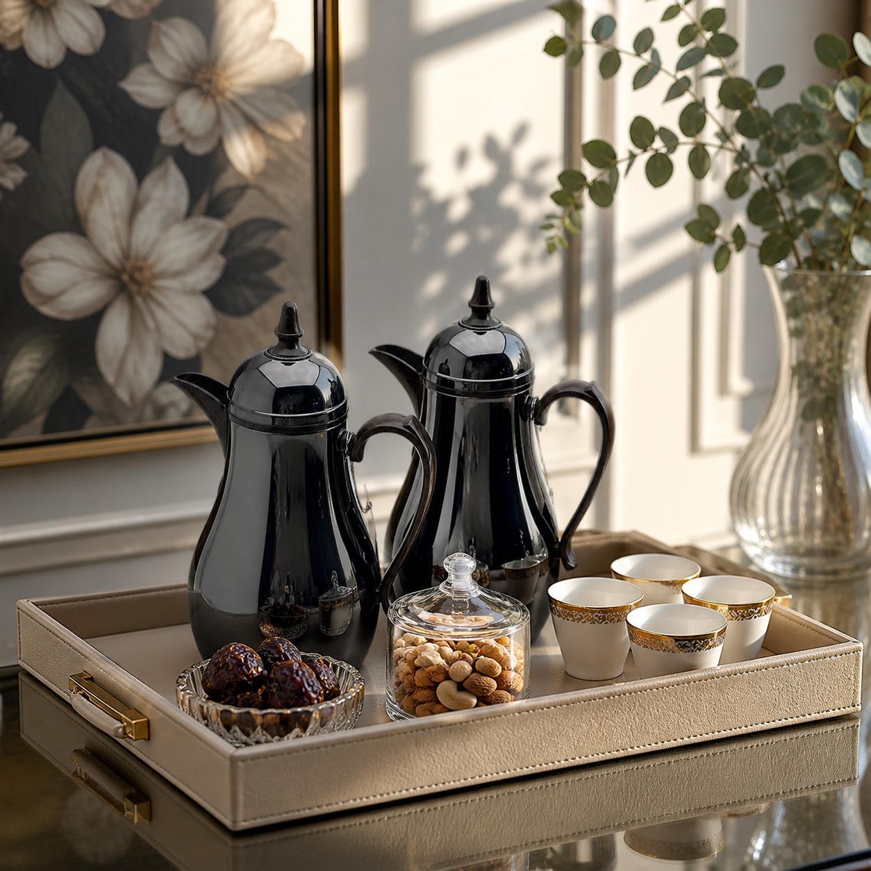 طقم ترامس فاخر بتصميم ملكي – لمسة أناقة لضيافتك – Tea & Coffee Thermos