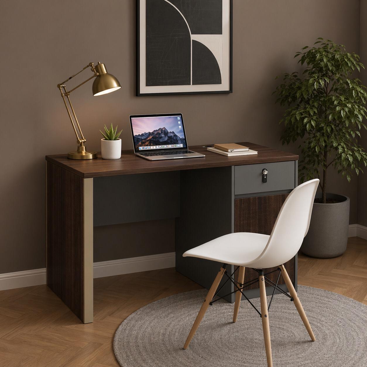 مكتب مكتبي (Workstation) – Modern Wooden Desk