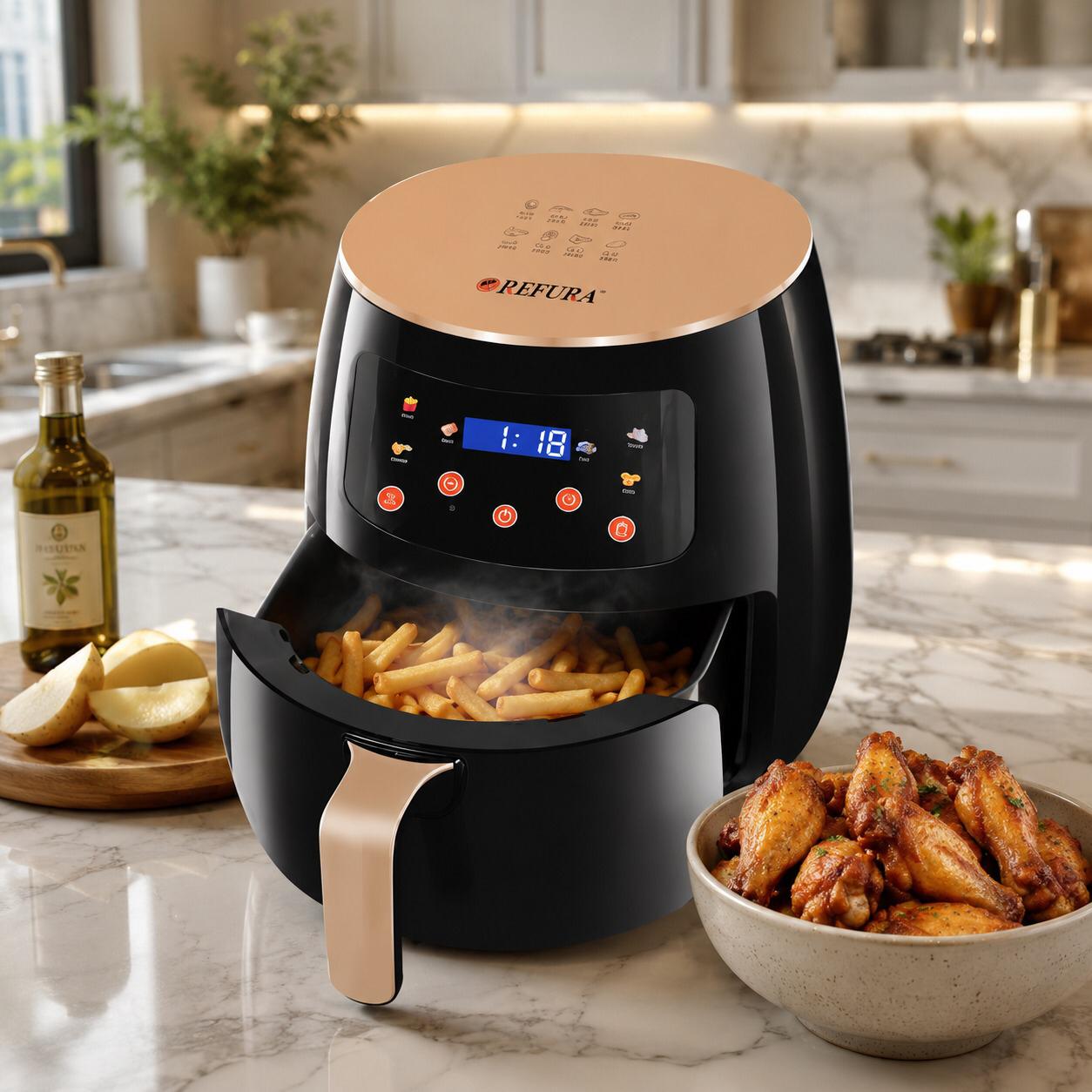 قلاية هوائية ريفورا 6 لتر – 2400 واط: – Revora Air Fryer 6L – 2400W