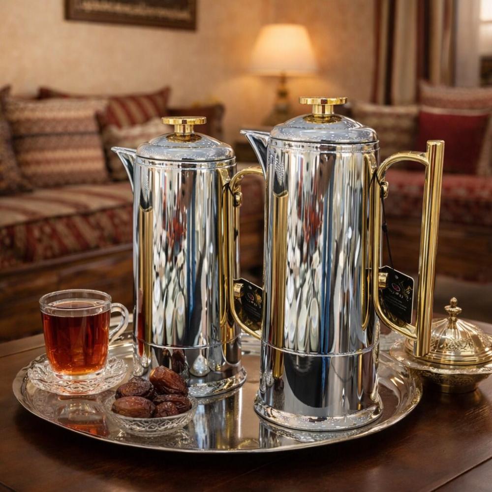 طقم ترامس شاي وقهوة 2 قطعة ستانلس ستيل - تصميم عملي – Tea & Coffee The
