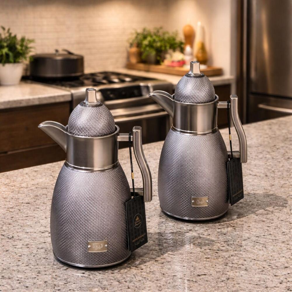 طقم ترامس شاي وقهوة بنقشة فخمة 2 قطعة – Tea & Coffee Thermos Set