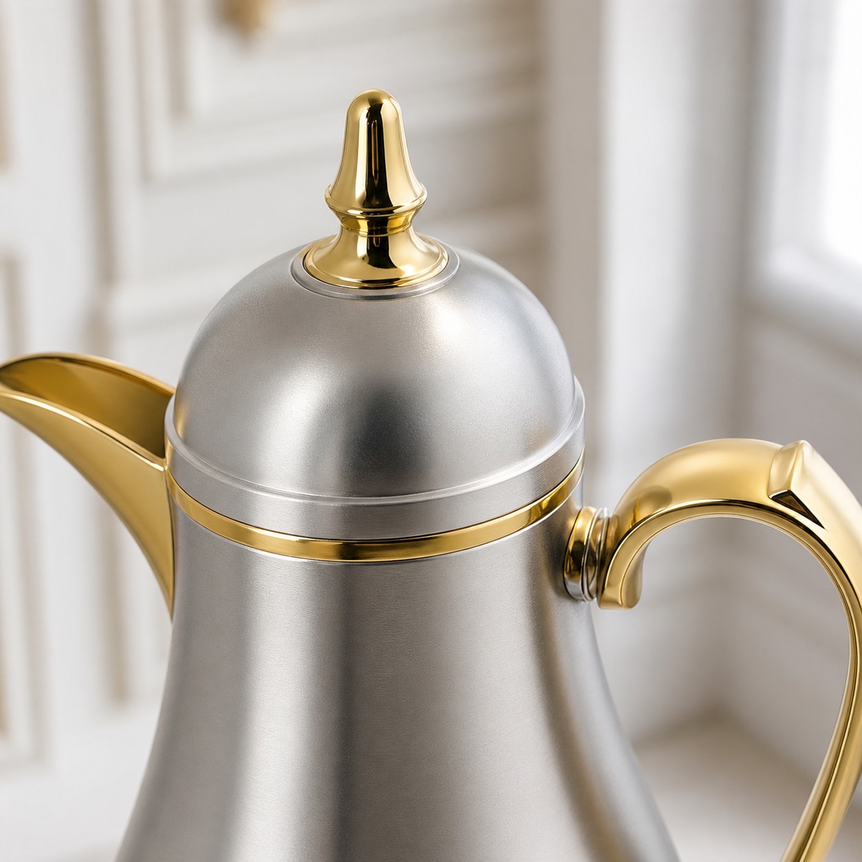 طقم ترامس شاي قهوة فضي مطفي معا الذهبي – Tea & Coffee Thermos Set - Ma