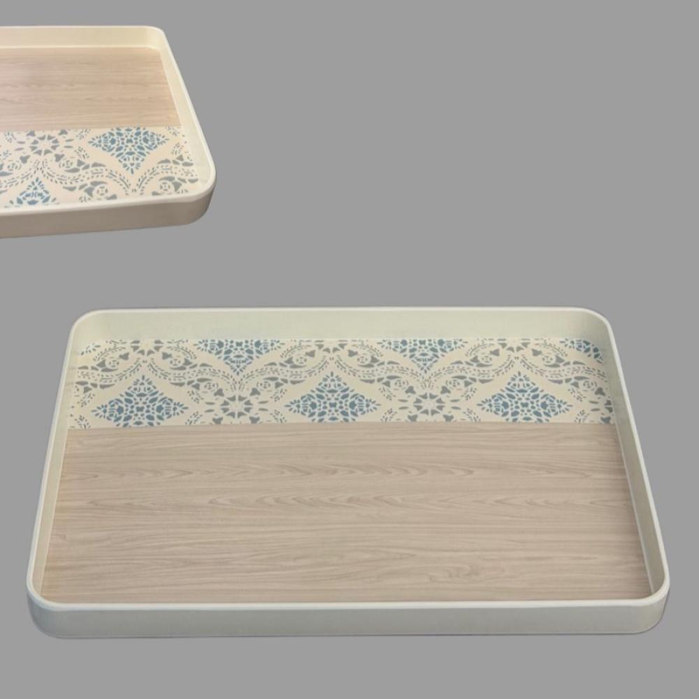 تباسي مفرد منقوش بتصميم أنيق للضيافة – Luxury Serving Tray