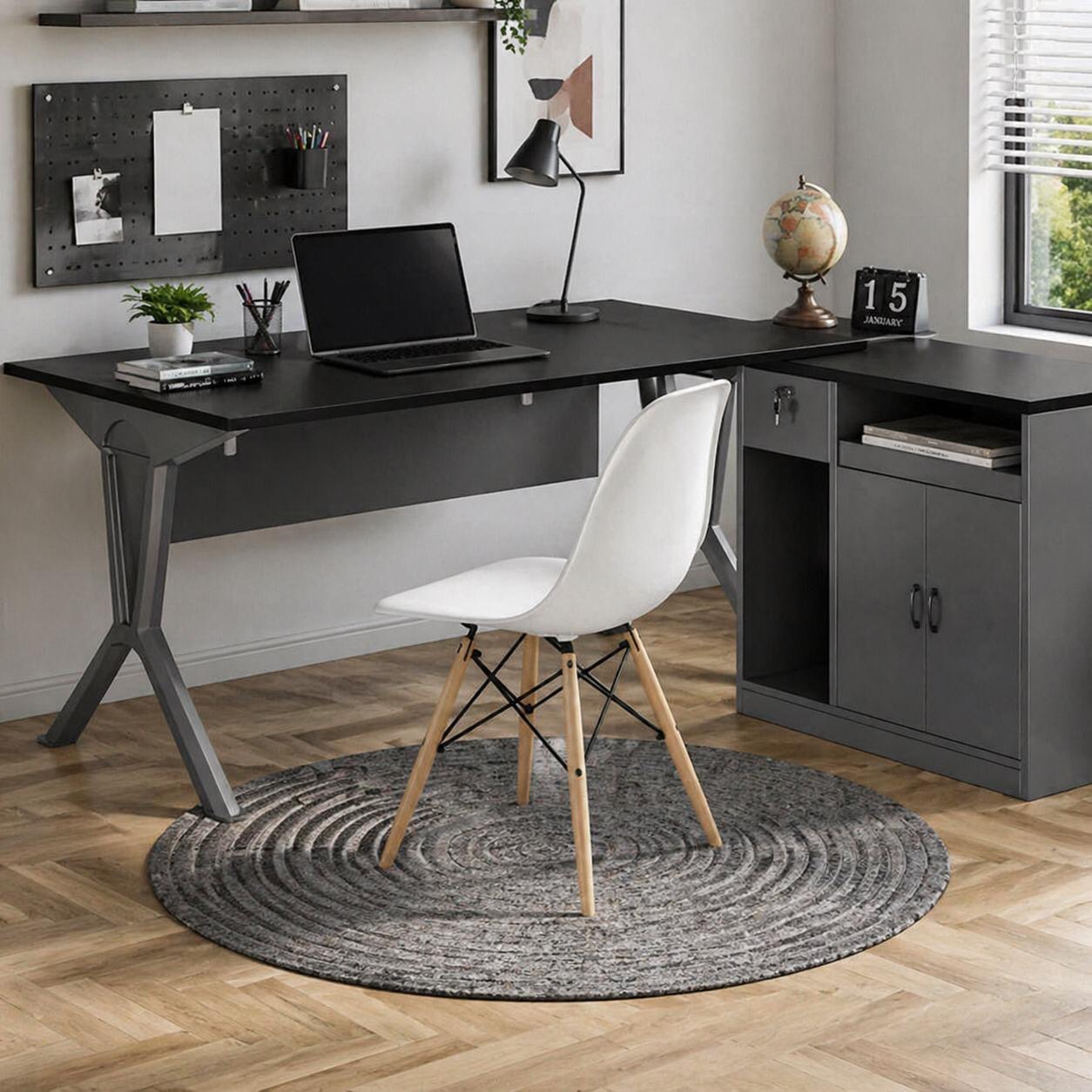 مكتب عمل معاصر (Workstation) – Modern Wooden Desk
