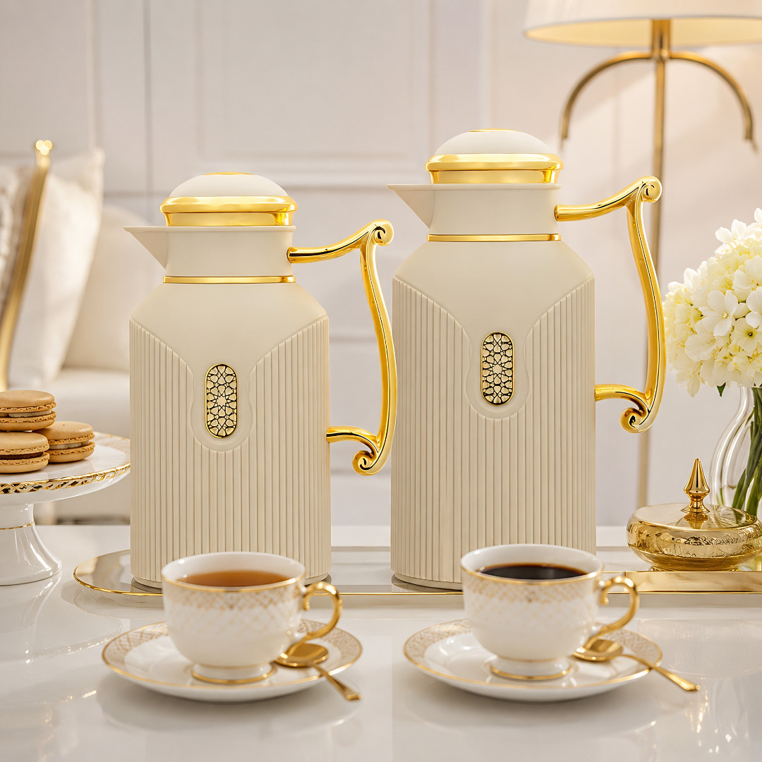 طقم ترامس ضيافة فاخر | لافيرا هوم – – Luxury Hospitality Thermos Set