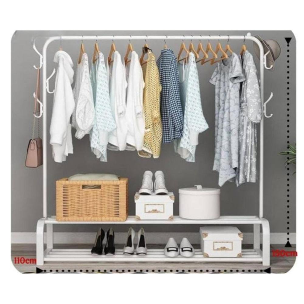 علاقة ملابس  -مع رف سفلي - تصميم عملي – Metal Clothes Rack