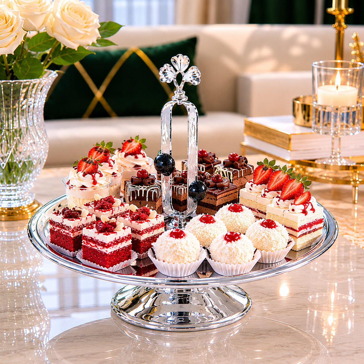 ستاند تقديم فاخر للحلويات – فخامة تزيّن كل ضيافة – Luxury Sweets Prese