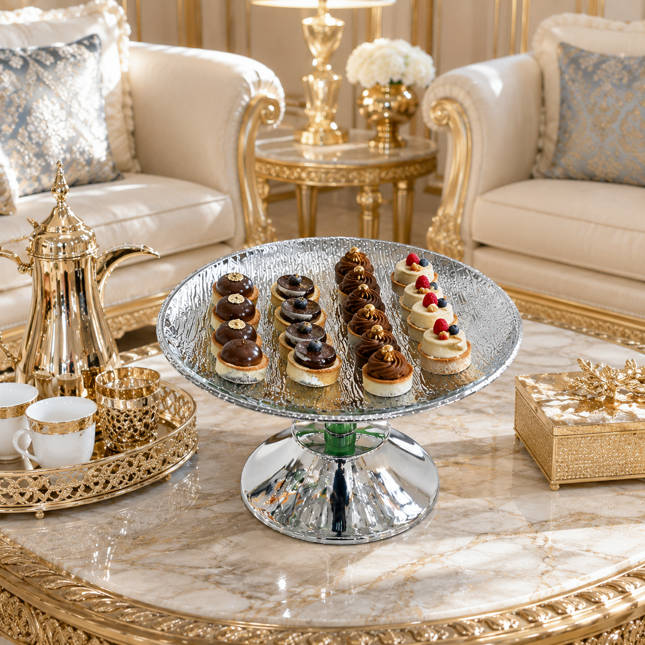 ستاند تقديم فاخر – فخامة تكمّل ضيافتك – Luxury Serving Stand – Premium