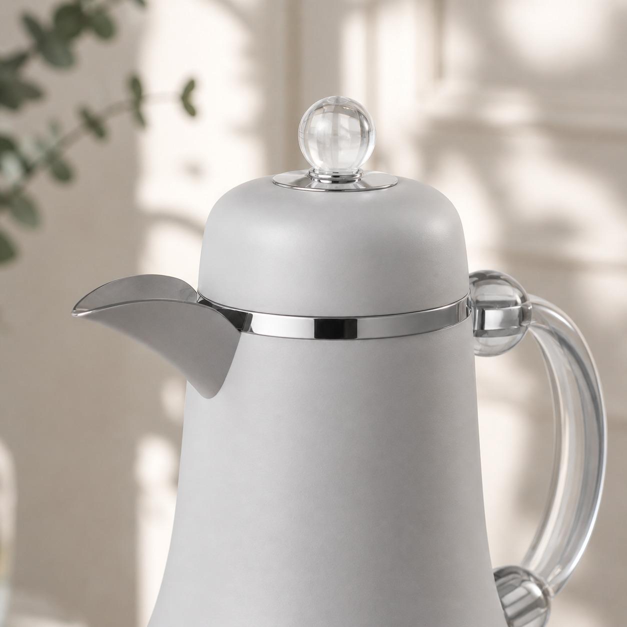 طقم ترامس (ثلاجات قهوة وشاي) لون رمادي مع فضي 1.0 لتر – Tea & Coffee T