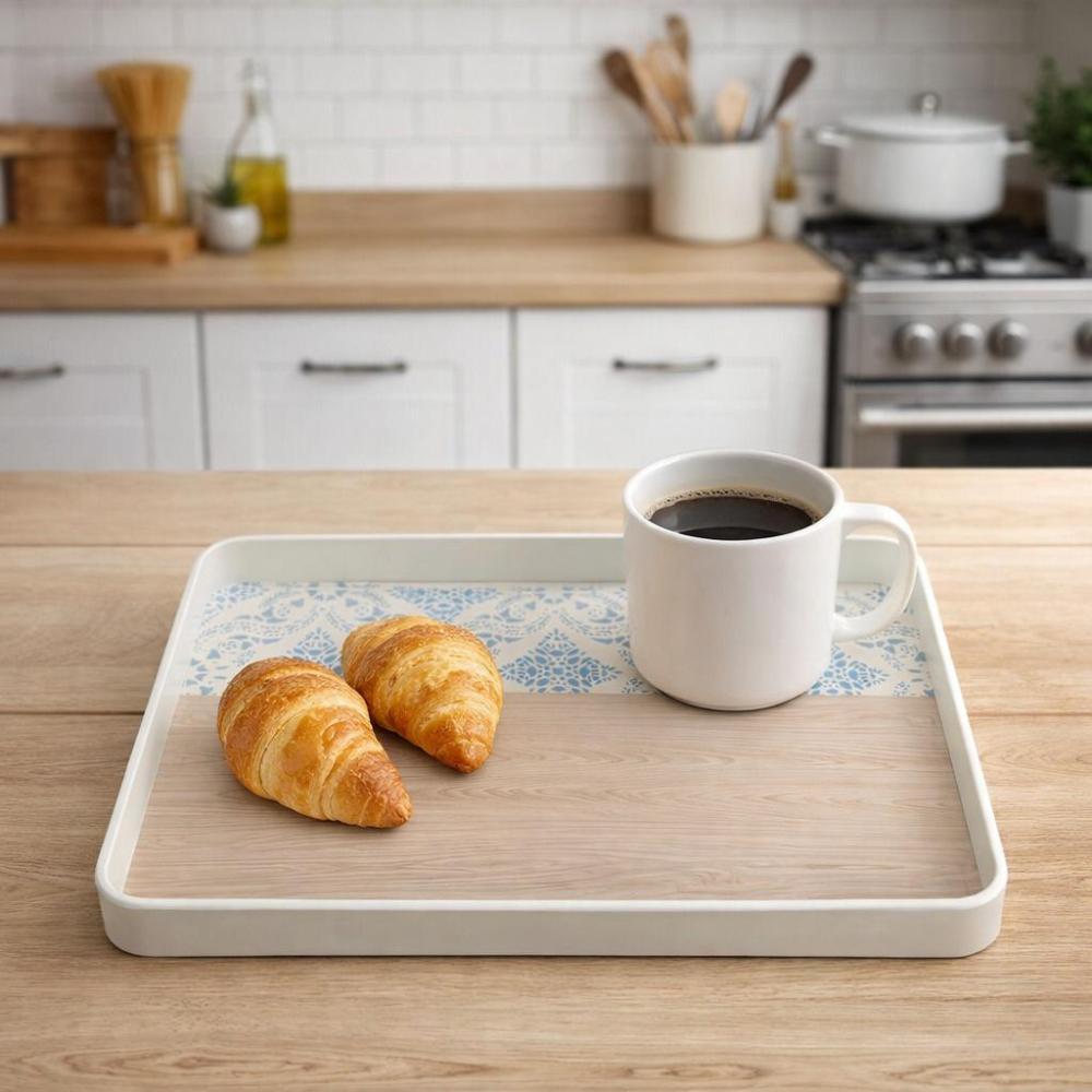 تباسي مفرد منقوش بتصميم أنيق للضيافة – Luxury Serving Tray