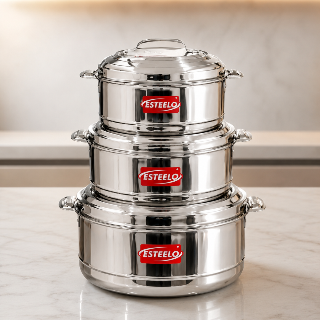 حافظات طعام استيل هندي 3قطع 6000 / 4000 / 3000 – Indian Stainless Stee