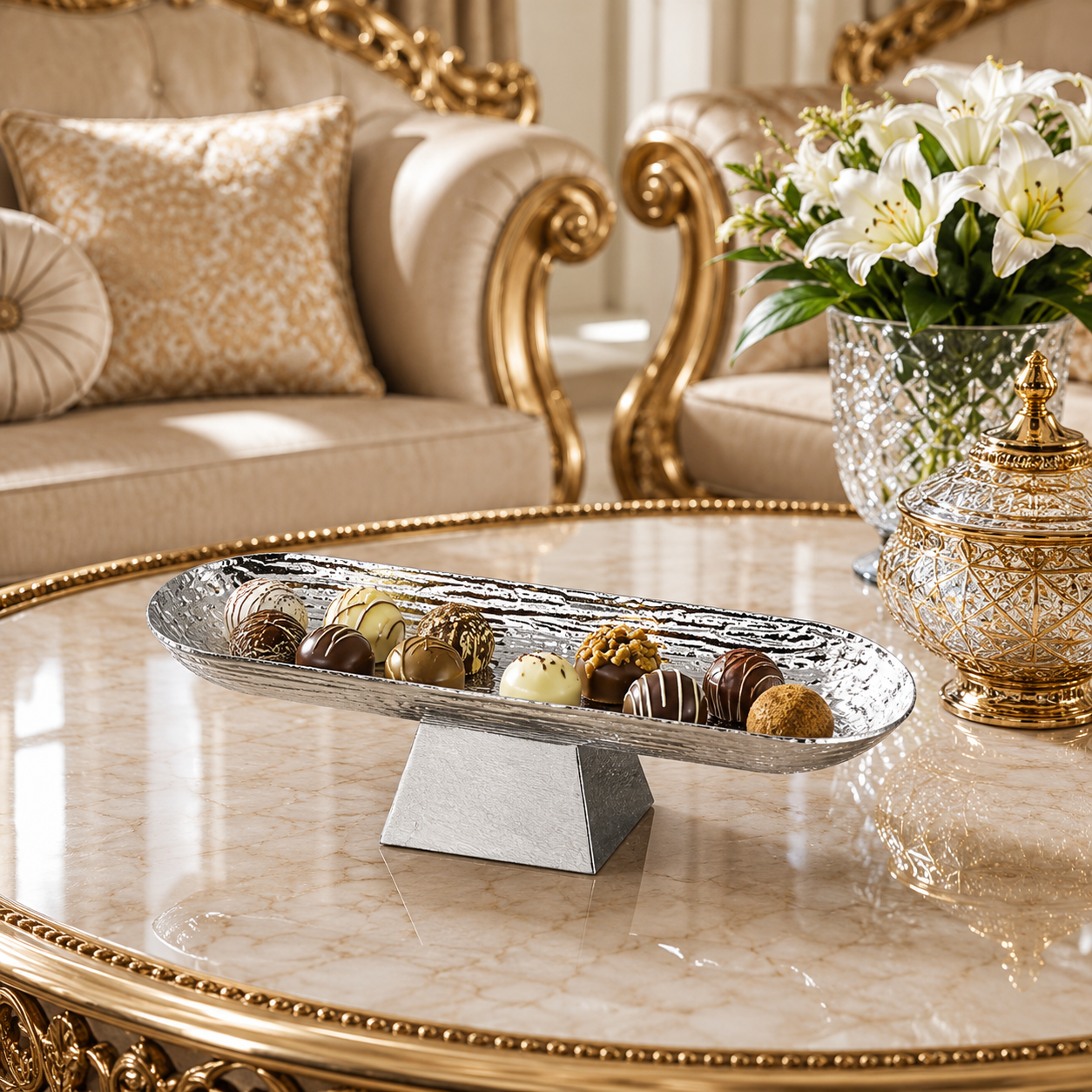 شيّالة الحلا الفاخرة – لمسة ملكية تليق بضيافتك – Luxury Cake Stand – R