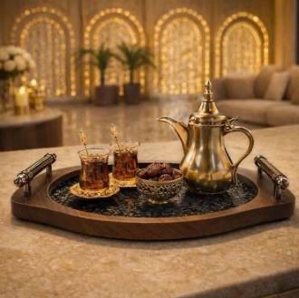 طقم صواني التقديم الخشبية – Luxury Serving Tray