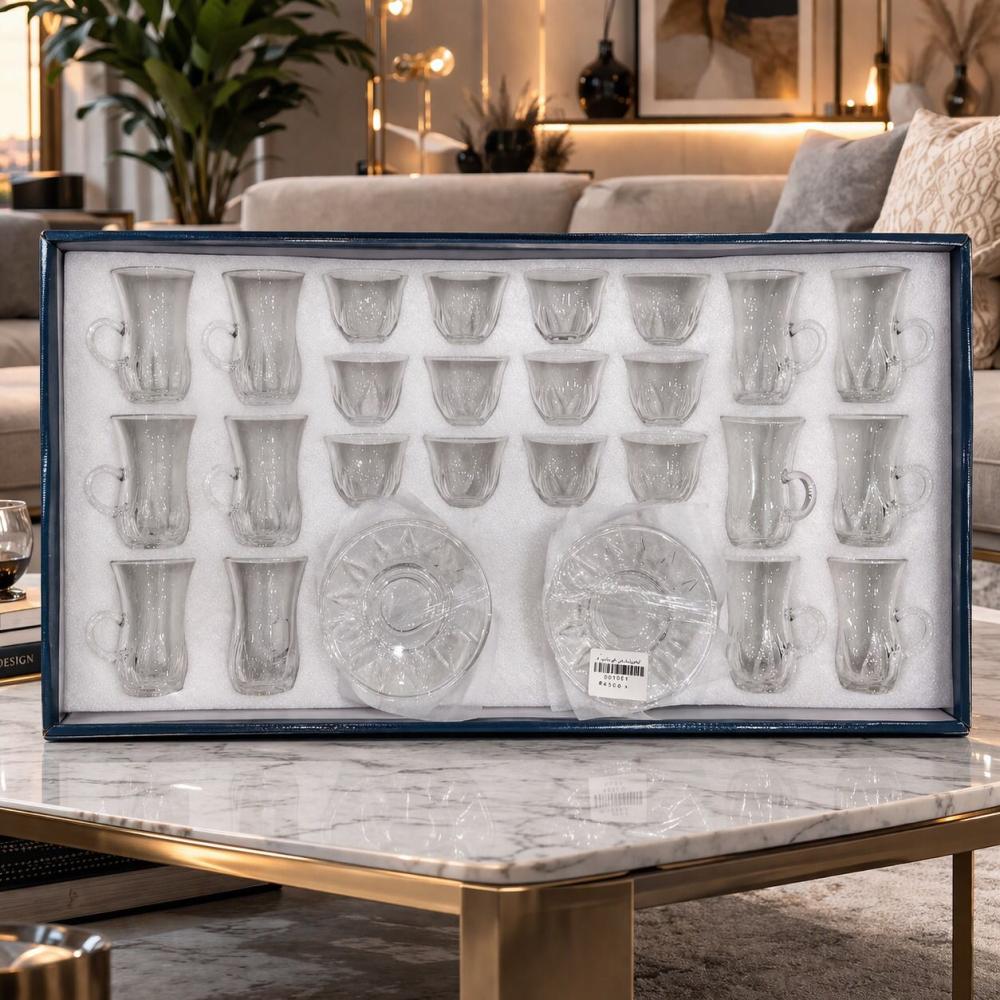 طقم فناجين قهوة وبيالات شاي -مع اطباق - راقي للضيافة-36قطعة – Porcelai