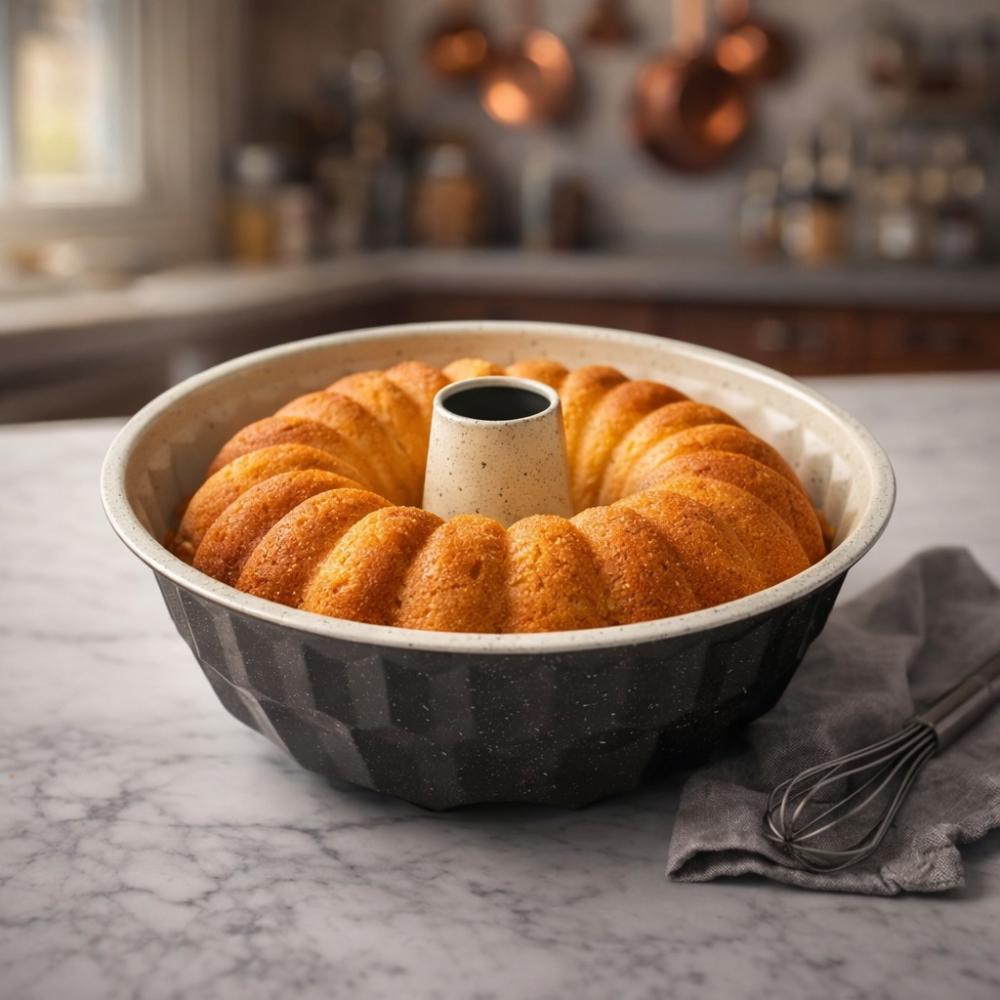 قالب كيك رخامي رمادي دائري مانع للالتصاق – Non-Stick Cake Mold - Grey