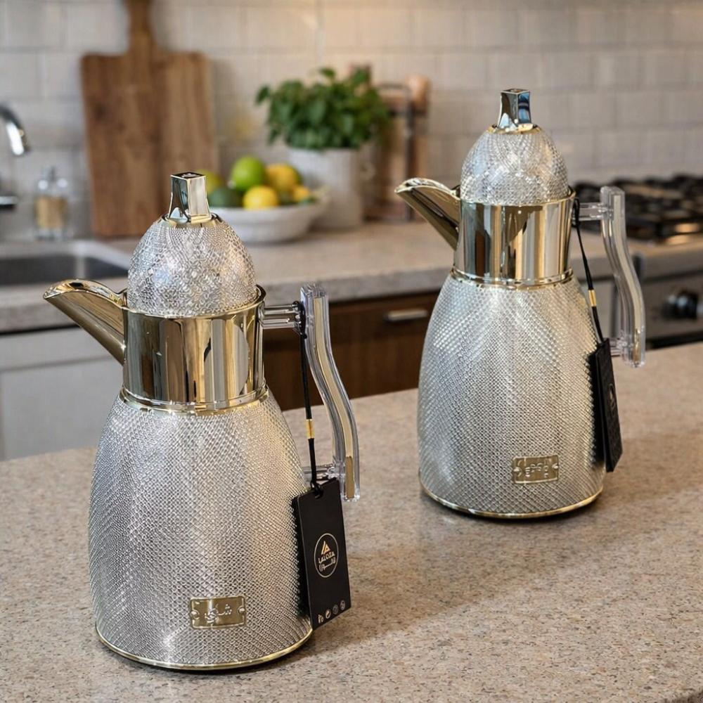 طقم ترامس شاي وقهوة بنقشة فخمة 2 قطعة – Tea & Coffee Thermos Set